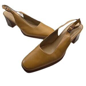 Rockport Women's 8M Leather Pump Chestnut Brown Heel